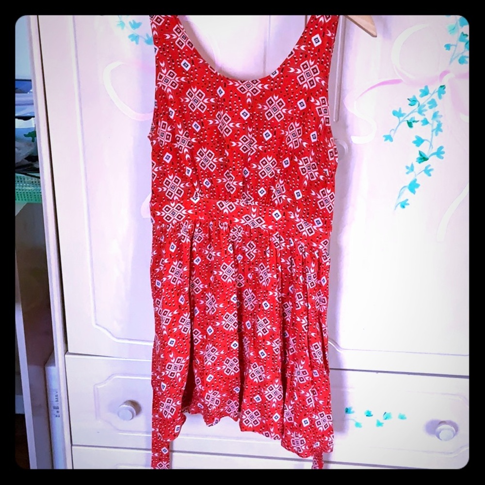 Red tribal print dress